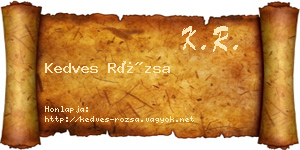 Kedves Rózsa névjegykártya