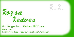 rozsa kedves business card